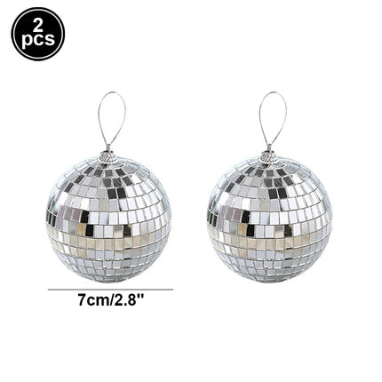 2-10cm Mirror Disco Ball 70s Party Decorations Reflective Hanging Ornaments for Birthday Party Cake Decoration Wedding Supplies