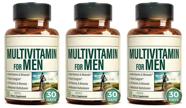 Multivitamin for Men Capsule Immune Health Support Contain Methylated Vitamins and Chelated Minerals Provide Body Energy 60count