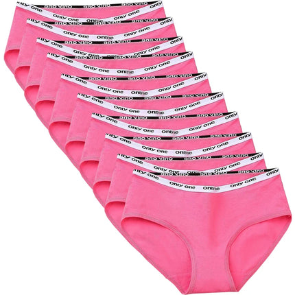 10pcs Pure Cotton Mid Waist Briefs Womens Sexy Basic Type Panties Girls Comfort Underpants Female Sport Underwears Lady Pantys