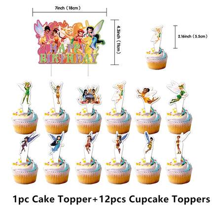 Cartoon Tinker bell Kids Birthday Party Decoration Tableware Elf Fairy Paper Plate Tablecloth Balloon Tinkerbell Party Supplies