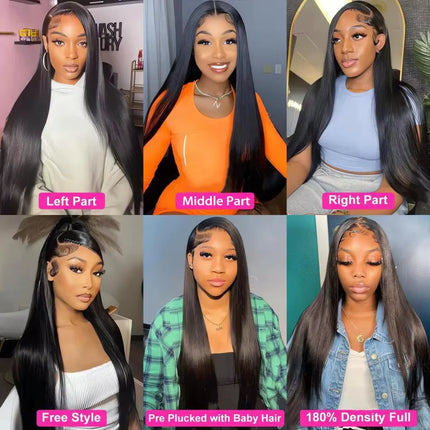 13x6 Super Double Drawn Bone Straight HD Lace Front Wig 5x7 Glueless Wig Human Hair Vietnamese Virgin Hair Pre Plucked For Women