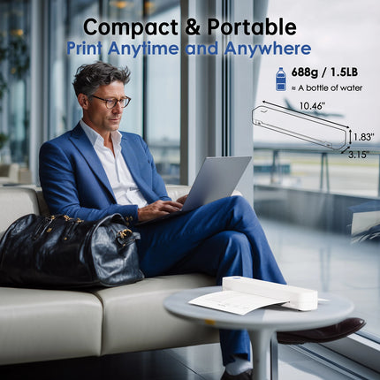 Mini Portable A4 Thermal Printer Desktop Inkless Photo PDF Document Printer for Office Home Travel HD Printing