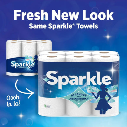ICUTE-Sparkle Tear-A-Square Paper Towels, 6 Double Rolls, 110 Sheets per Roll,Best Seller