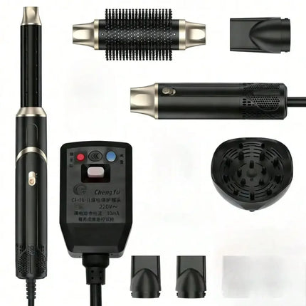 Six-In-One Hot Air Comb Foldable Curling Iron Hair Dryer Straight Roll Multi-Function Portable Hair Dryer