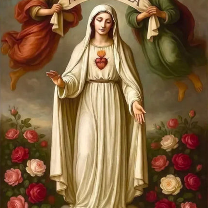Christian Religious Jesus And Virgin Mary Sacred Heart Canvas Painting Catholic Holy Child Jesus Art Poster Christian Home Decor