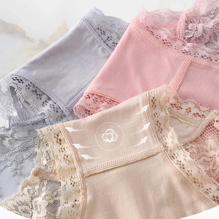 12 Pieces Women's Underwear Sexy Lace Panties Female Underpants  Comfy Elegant Briefs Transparent Light Breathable Lingerie