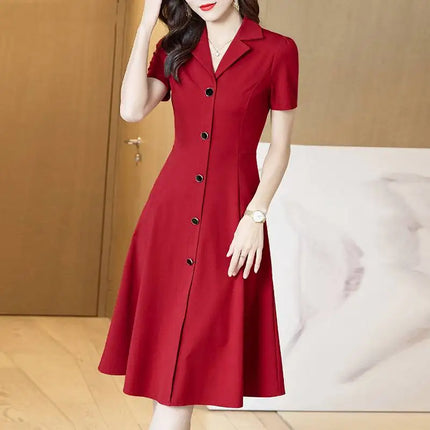 ZANZEA Women Elegant Long Shirt Dress Korean Lapel Collar Party Dress 2024 Summer Waisted Robe Casual Short Sleeve Work Sundress