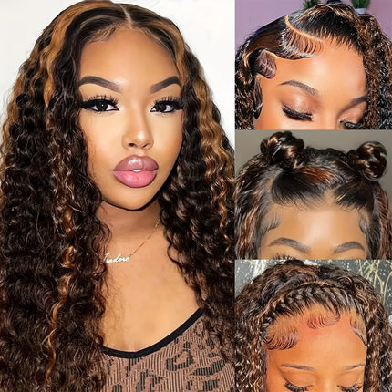 5x5 Glueless Wig Deep Wave 13x4 Lace Front Wigs Human Hair 1B/30 Ombre Colored 13x6 Lace Front Wig Highlight Curly Wig For Women