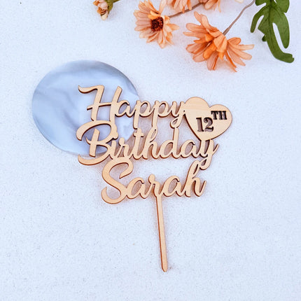 Custom Name 25th 30th 40th 50th Anniversary Decoration Gift Personalized Birthday Cake Topper Happy Birthday Cake Topper