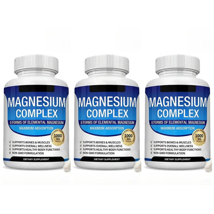 Full Spectrum Magnesium Blend 1000mg Featuring 8 Essential Types for Body Function Balance, Active Lifestyle Support 90 Capsules
