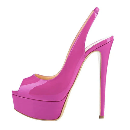 LOSLANDIFEN New 14CM Platform Super High Heels For Woman Sexy Open Toe Sandals Gladiator Party Dress Women Shoes Plus Size 44