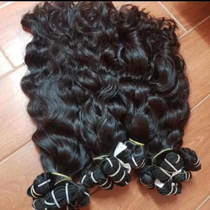 Private Label 100% Remy Virgin Human Extensions 12a Cuticle Aligned Raw Indian Natural Black Machine Double Super Double Drawn