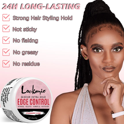 4pcs/Set 30g Edge Control Gel for Women Non-greasy Long Lasting Anti-frizz Wax Natural Ingredients Finishing Gel Cream and Brush