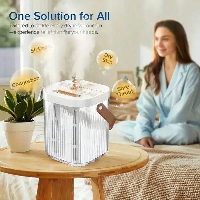 1 Pack 60.88oz Silent Humidifier with Night Light 3 Mist Modes 2 Nozzles for Indoor Home Office Large Capacity