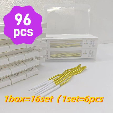6/12ps Cakelove  Colorful Birthday Candles With Stand Star Heart Cake Candle Baby Children Birthday Party Supplies Wedding Decor