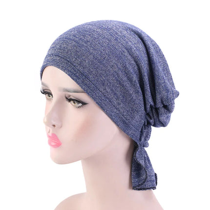 New Women  Muslim turban Breathable Bandana Headscarf Pre Tied Turban Hats Headwear Headwrap Cap Chemo Beanies Bonnet Caps