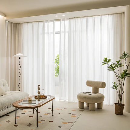 310cm Height White Sheer Curtain Ready MadeTulle Curtain Transparent Tulle Curtain for Living Room Bedroom Custom Made Drapes