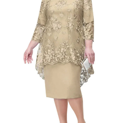 2026 Women's Summer Plus Size Party Dress for Wedding Guest Luxury Elegant Lace Floral Prom Bodycon Chub Women's Maxi Dresses