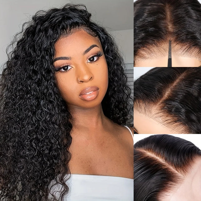 13X6 Deep Wave Frontal Wig 13x4 HD Transparent Lace Frontal Remy Glueless Deep Curly Lace Front Human Hair Wigs For Women