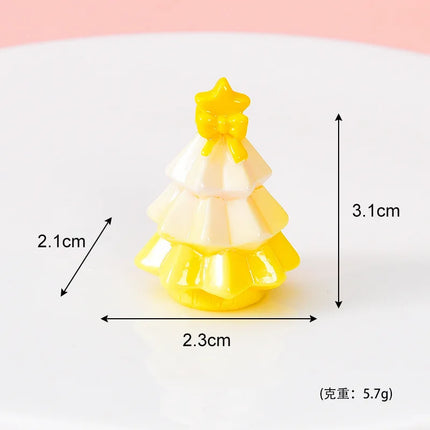100pcs Wholesale Mini 3D Christmas Tree Resin Charms DIY for Keychain Jewelry Home Desktop Oranment Dollhouse Accessories