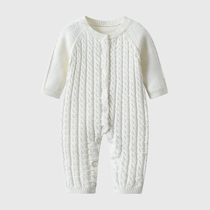 2025 New 0-24M Spring Toddler Baby Boy Girl Knitted Romper Infant Baby Boys Girls Solid Knitted Jumpsuit Baby Crawling Clothes