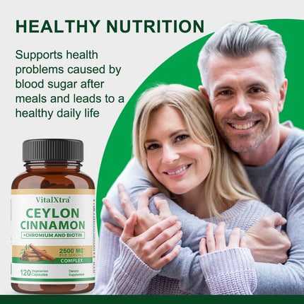Natural Ceylon Cinnamon Capsules Nutritional Supplement - Joints, Bones & Brain Health, Antioxidants, Boosts Immunity