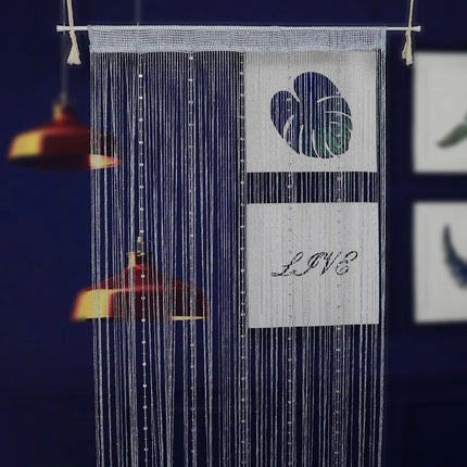 100CM X 200CM Crystal Beaded String Curtains Screen String Divider Blind for Salon Living Room Door Wall Window Tassel Curtain