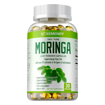 Organic Moringa Capsules - Immune System&Energy Booster - Vegetarian Supplements for Healthy Capsules