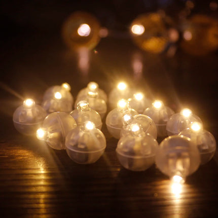 50Pcs Tumbler Small Round Ball Light Balloon LED Flash Luminous Lamps Lantern Light for Wedding Party Birthday Decoration