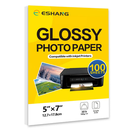 ESHANG Glossy Photo Paper For Inkjet Printer 3.5X5 4X6 5X7 A4