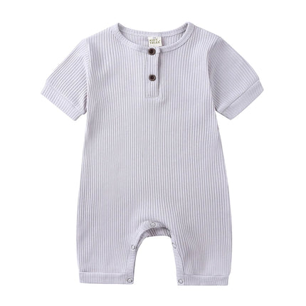 2026 Baby Boy Romper Girl Outfits Playsuit Summer Wear Cotton Infant Thin Jumpsuit Ribbed Clothes Knitted Stretch Toddler Onesie