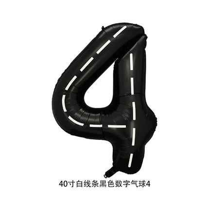40'' Number Race Car Balloon Racetrack Balloon Truck Bike Wheels Tire Racing Car Theme Party Supplies Boys' Birthday Party Favor