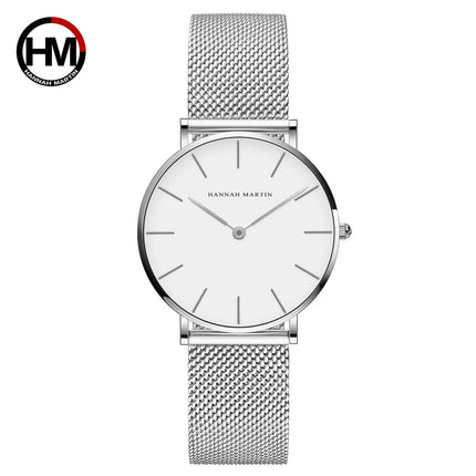 HANNAH MARTIN Women Watch Nordic Minimalist Japan Quartz Movement 3Bar Waterproof Women 36mm Full Rose Gold Dropshipping Watches