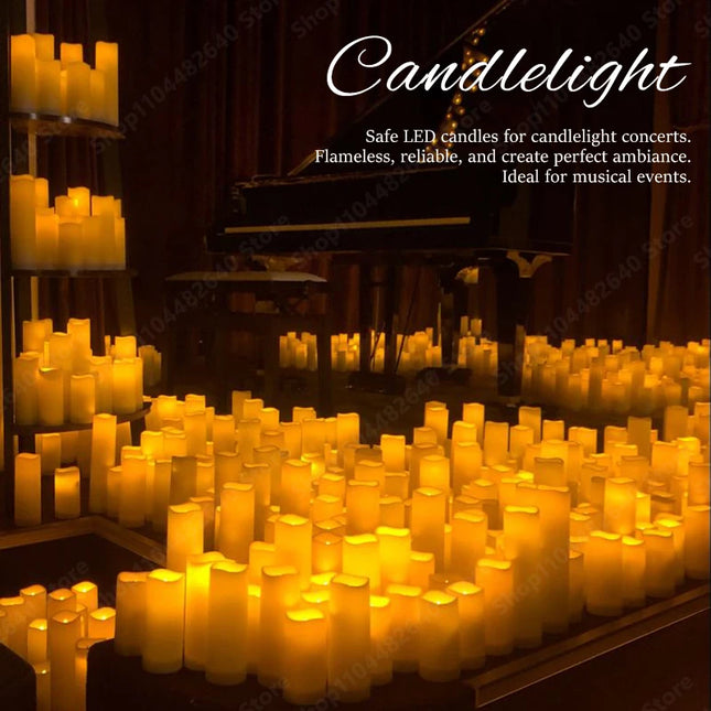 9-48Pcs Led Candles Flameless Candles For Wedding Electric Flickering Candle With Remote Control Home Decor Candlelight Concert