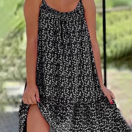 Summer 2026 New European And American Country Style Maxi Dress with Floral Print Sleeveless Strap Vest Dress for Women