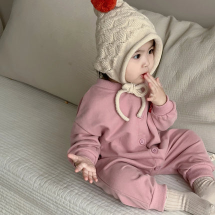 2025 Autumn New Baby Long Sleeve Romper Boy Girl Newborn Fashion Heart Print Jumpsuit Cotton Infant Letter Casual Onesie 0-24M