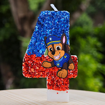 Paw Patrol Candle 0-9 Number Candle Paw Patrol Cartoon Character Party Cake Plug-in Birthday Cake Decoration Baby Shower Gift