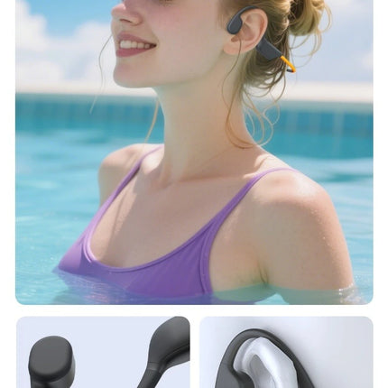 TOP 1 Sports Swimming Bone Conduction Headphones Bluetooth 6.0 IPX8 Waterproof Earphones 32GB MP3 Night Light Fitness Riding Run