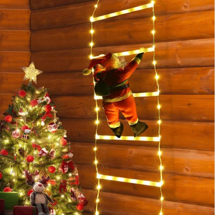 1.5/3M Christmas Decoration LED Santa Claus Climbing Ladder Light USB Plug 8 Flashing Modes Suitable Home Xmas Tree Wall Window