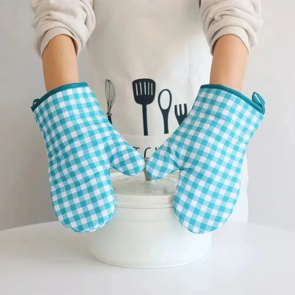 2024 New Style Anti Scalding High Temperature Resistance 100%linen Kitchen Oven Mitts Microwave Oven Gloves for Adult