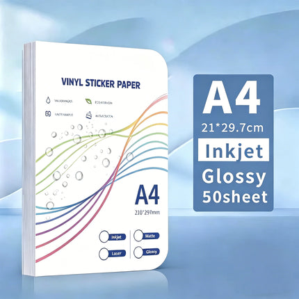Waterproof A4 Self-adhesive Vinyl Sticker Paper Tear-off Resistant Matte and Glossy Label Sticker For Inkjet Printer