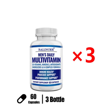 Men's Daily Multivitamin, Vitamins & Minerals, Daily Nutrition, Digestion, Brain, Skin Health, Immunity & Energy Support