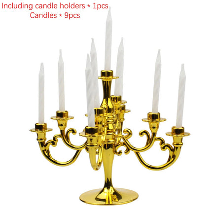 Ins Style Retro European Luxury Cake Decoration Candlestick Baking Birthday Party Wedding Small Plug-In Supplies Theme Girl