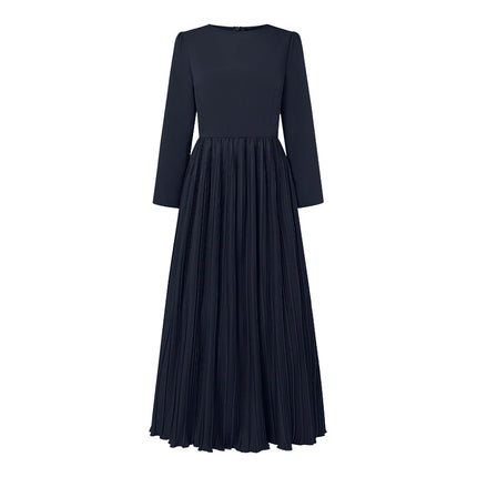 2025 Fashion Autumn Long Sleeve Party Work Dress ZANZEA Women Pleated Maxi Dresses Stylish Long Robe Casual Patchwork Sundress