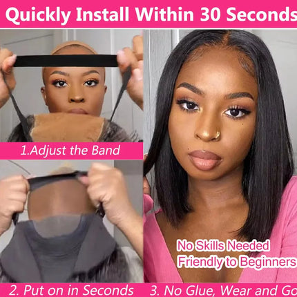 250% Density 13x4 Bone Straight Short Bob Lace Front Human Hair Wigs 13x6 Lace Frontal Wig Brazilian 100% Human Hair 16 Inch 5x5 Glueless Wig For Women