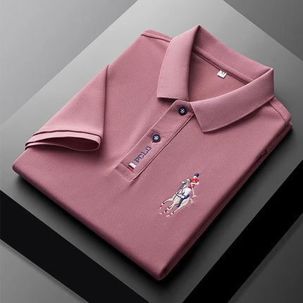 Men's Embroidered Casual Fashion Short Sleeved POLO Shirt Summer Comfortable Top