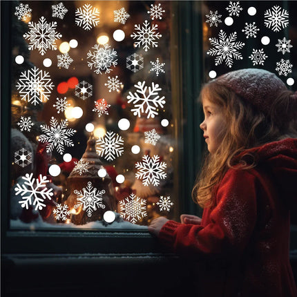 2025 Merry Christmas Decoration White Snowflake Window for Home Wall Window Sticker Ornaments Garland New Year wall stickers
