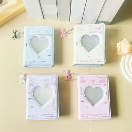 3 inch Korean INS Style Photocard Binder 40 Pockets Love Heart Shaped Card Album Polaroid Photo Album Card Bag Storage Bag