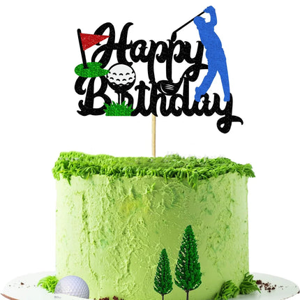 Golf Happy Birthday Cake Topper Shoes Car Ball Wedding Kids Boys Party Cake DIY Baking Cupcake Toppers Decoration Baby Shower