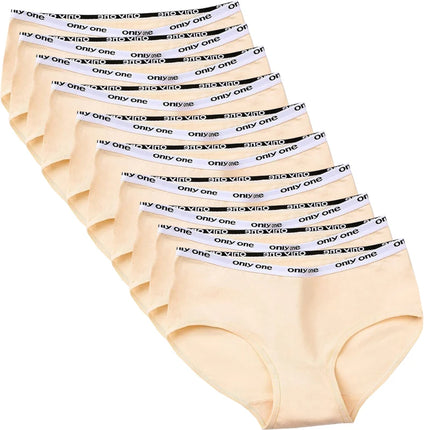 10pcs Pure Cotton Mid Waist Briefs Womens Sexy Basic Type Panties Girls Comfort Underpants Female Sport Underwears Lady Pantys